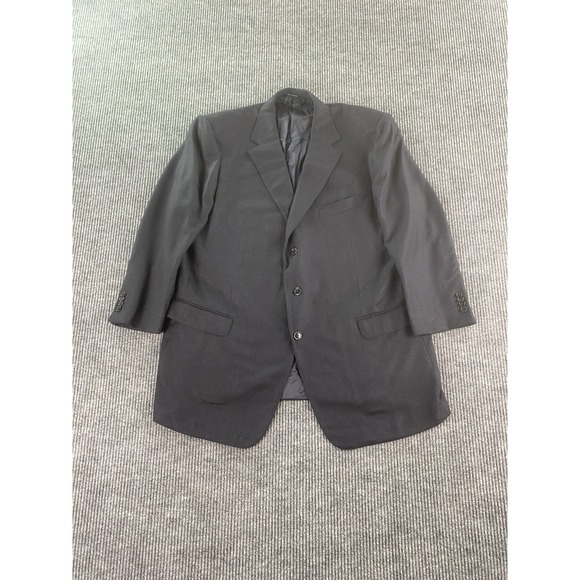 Ermenegildo Zegna Suit Jacket 52 R Blue Wool Herringbone Su Misura Flannel